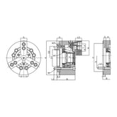 3-Jaw Hollow Power Chuck BC510-YK-304 BC510-YK-305-A204 - Big-tools Industrial Supply Tools for Metal Cutting
